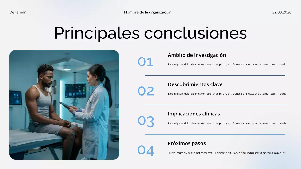 Presentación del informe sobre tendencias y perspectivas de la atención médica de Blue and White