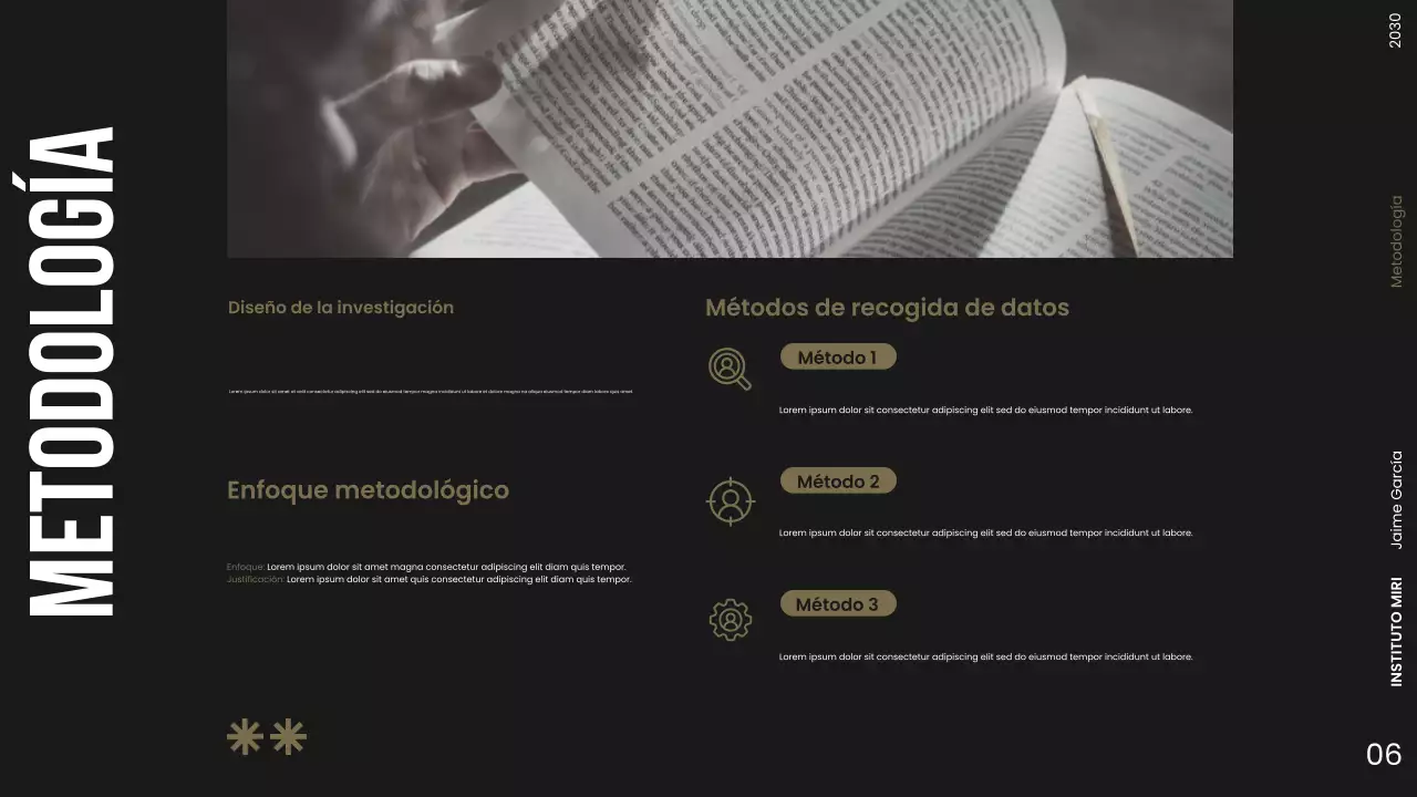 Presentación de la propuesta de investigación sobre la oscuridad moderna