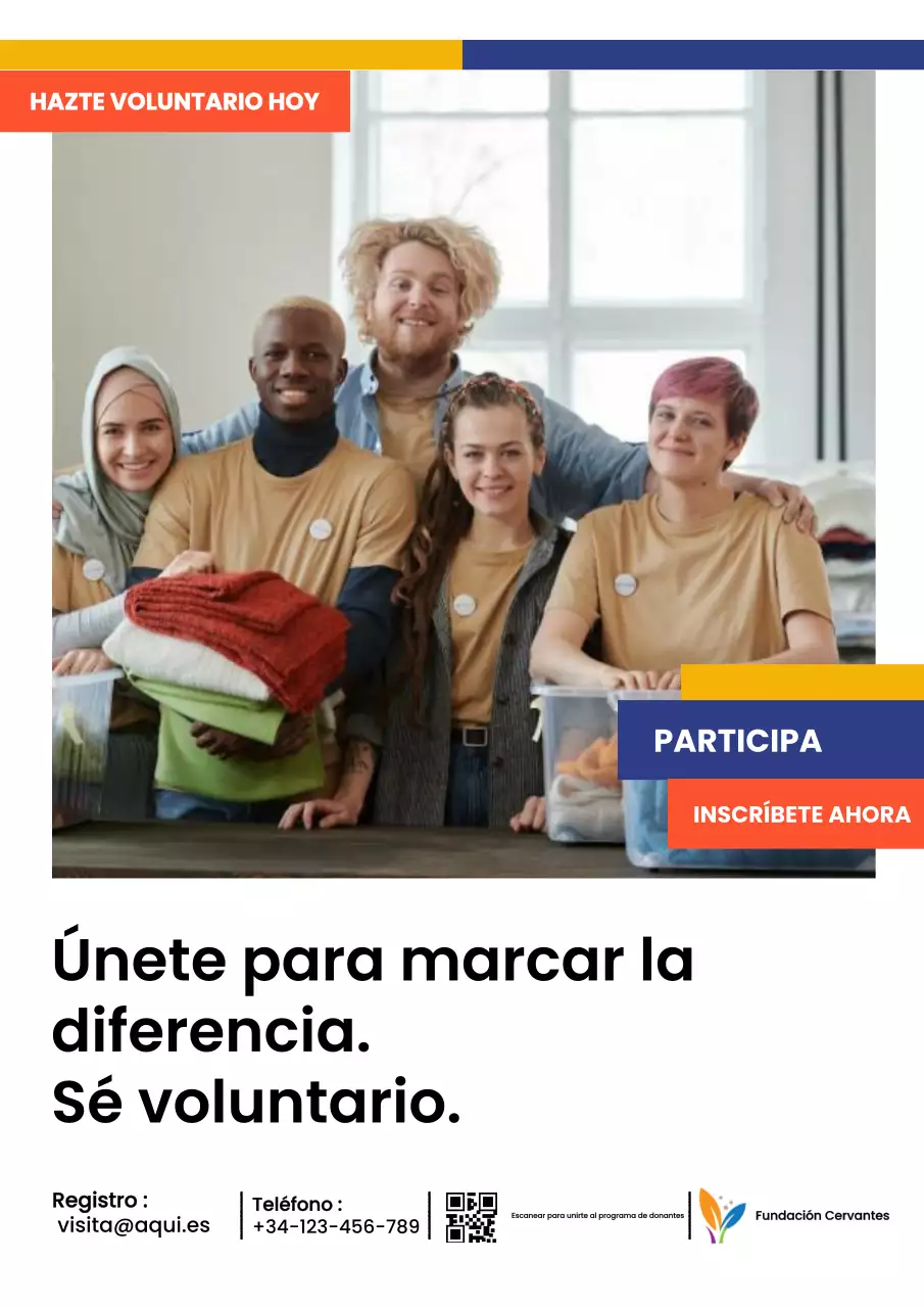 Póster web de promoción del voluntariado moderno de Orange