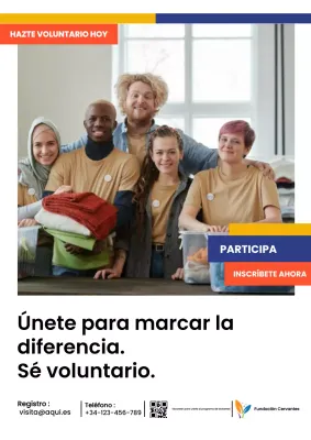 Póster web de promoción del voluntariado moderno de Orange