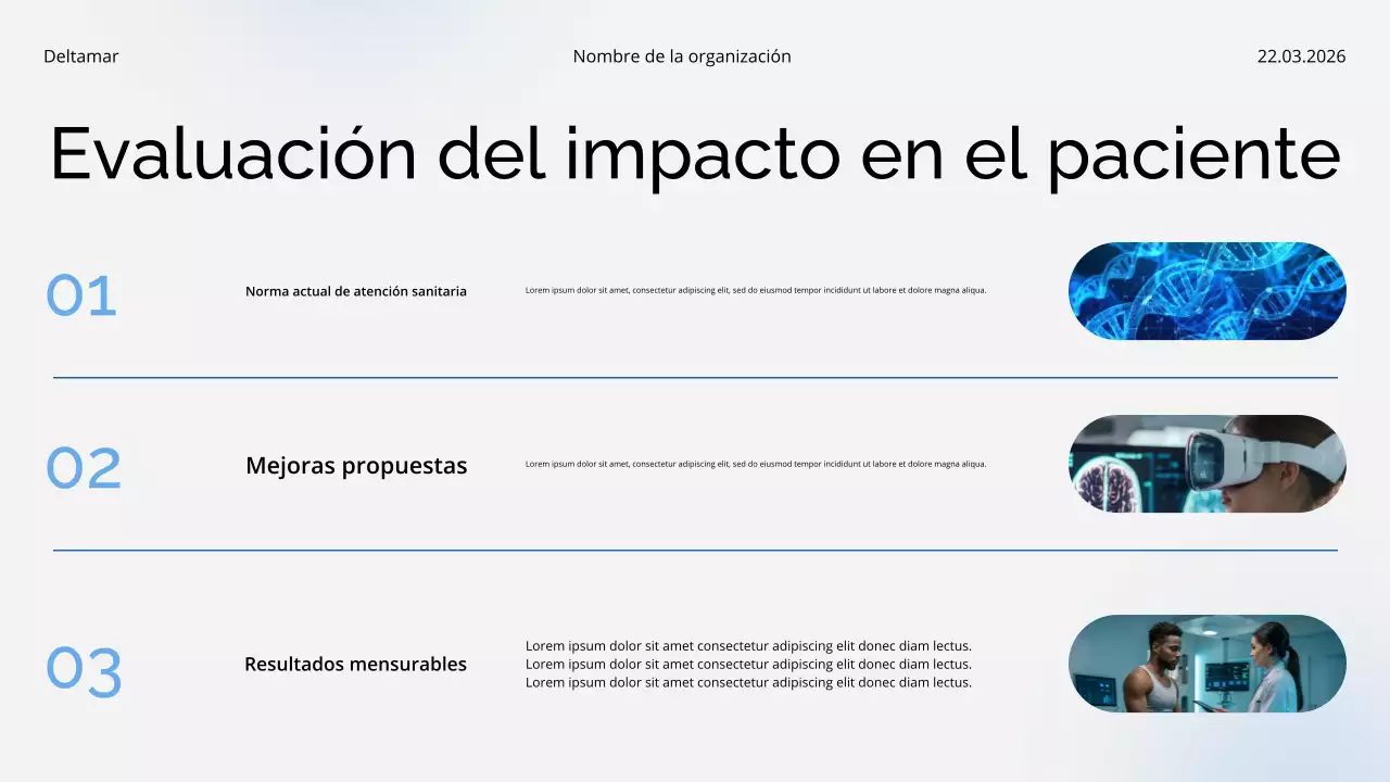 Presentación del informe sobre tendencias y perspectivas de la atención médica de Blue and White