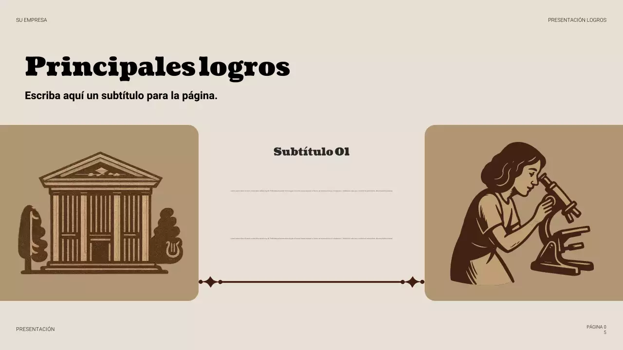 Presentación empresarial vintage beige