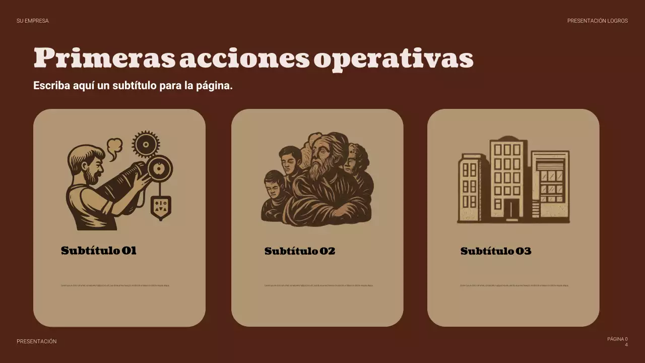 Presentación empresarial vintage beige