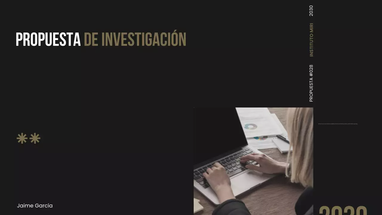 Presentación de la propuesta de investigación sobre la oscuridad moderna