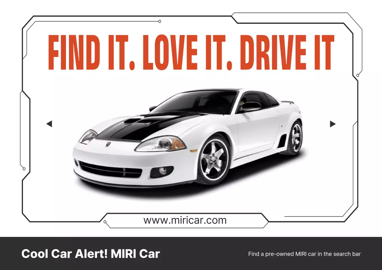 Iklan toko mobil bekas sederhana dalam warna putih dan merah