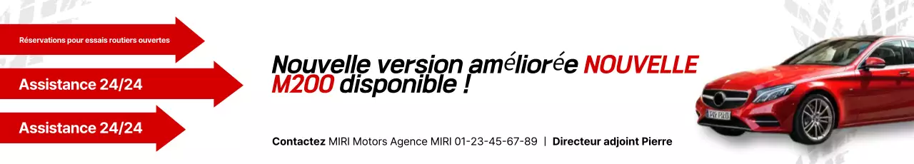 Promotion de lancement de voiture moderne rouge