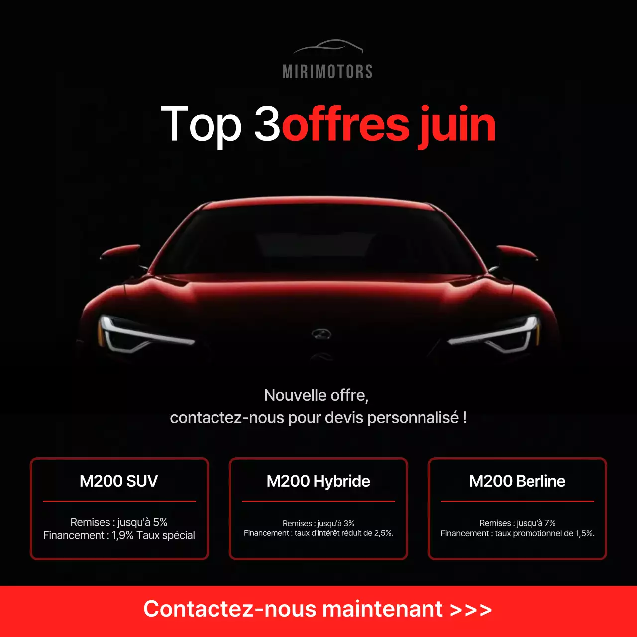Publicité promotionnelle pour une voiture moderne noire