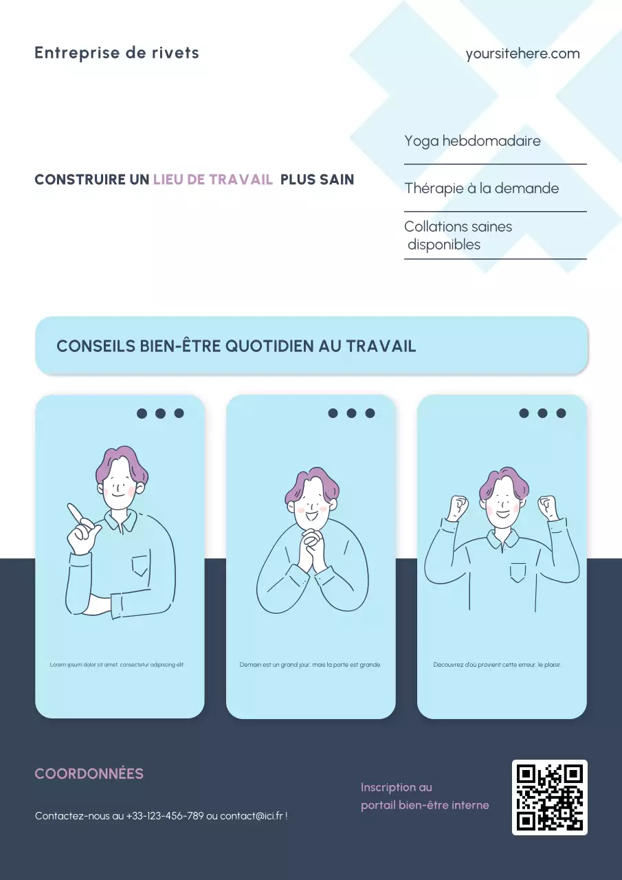 Affiche du programme de bien-être en milieu de travail moderne et écologique