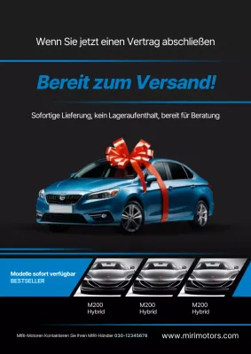 Blaue moderne Autowerbung