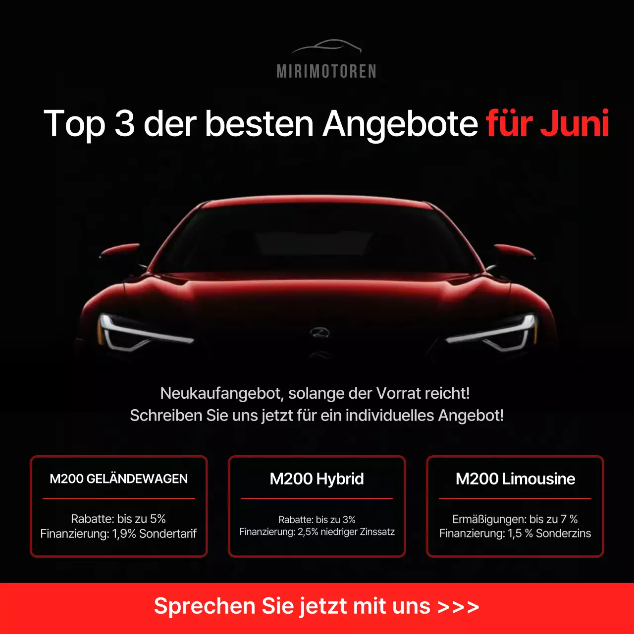 Werbeanzeige für schwarzes modernes Auto