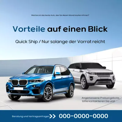 Blaues modernes Auto