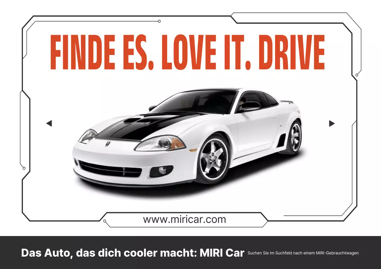 Einfache Gebrauchtwagen-Anzeige in Weiß und Rot