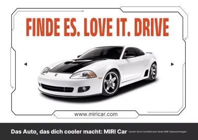 Einfache Gebrauchtwagen-Anzeige in Weiß und Rot