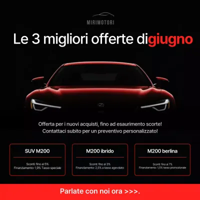 Pubblicità promozionale di un'auto moderna nera