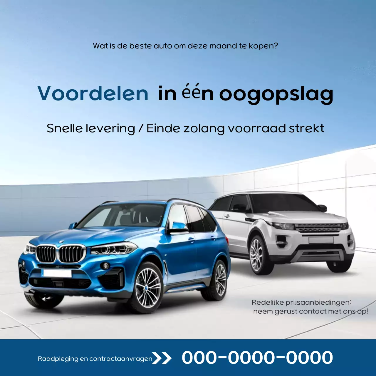 Blauwe moderne auto promotie