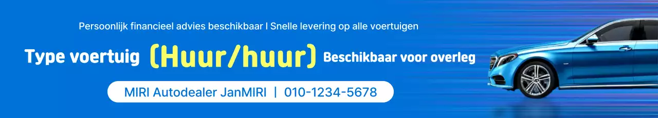 Blauwe moderne auto-advertentie