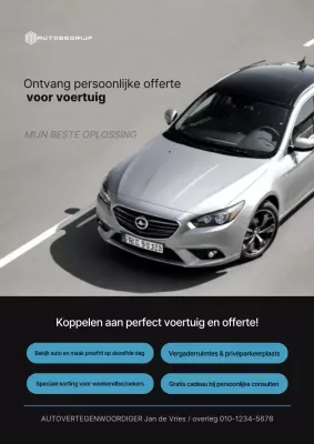 Grijze moderne auto offertegids