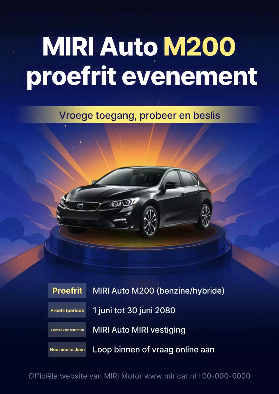 Blue Modern Car Test Drive Event