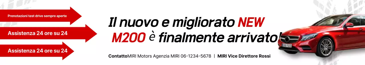 Promozione di lancio dell'auto moderna rossa