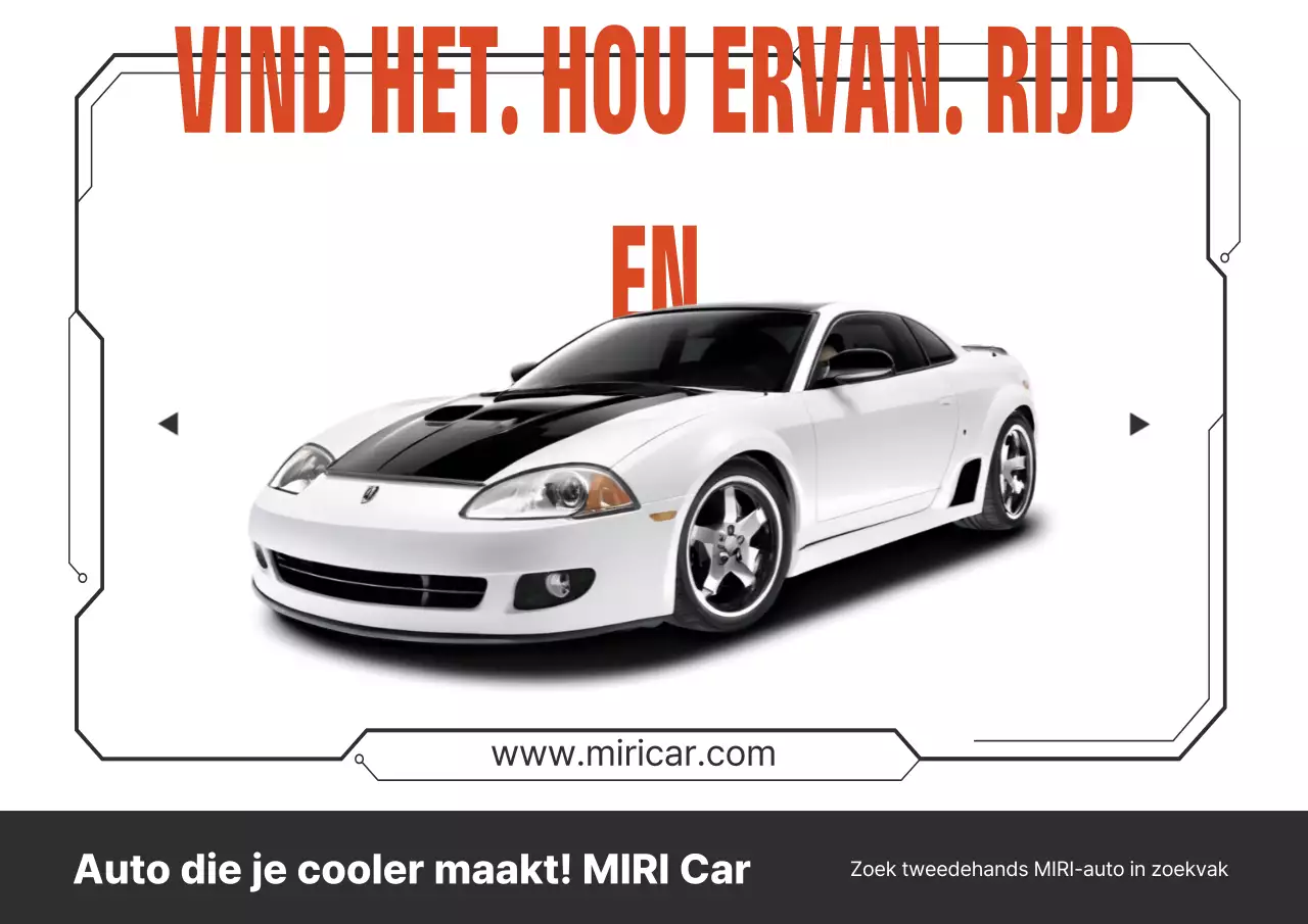 Eenvoudige advertentie voor een tweedehands autowinkel in wit en rood