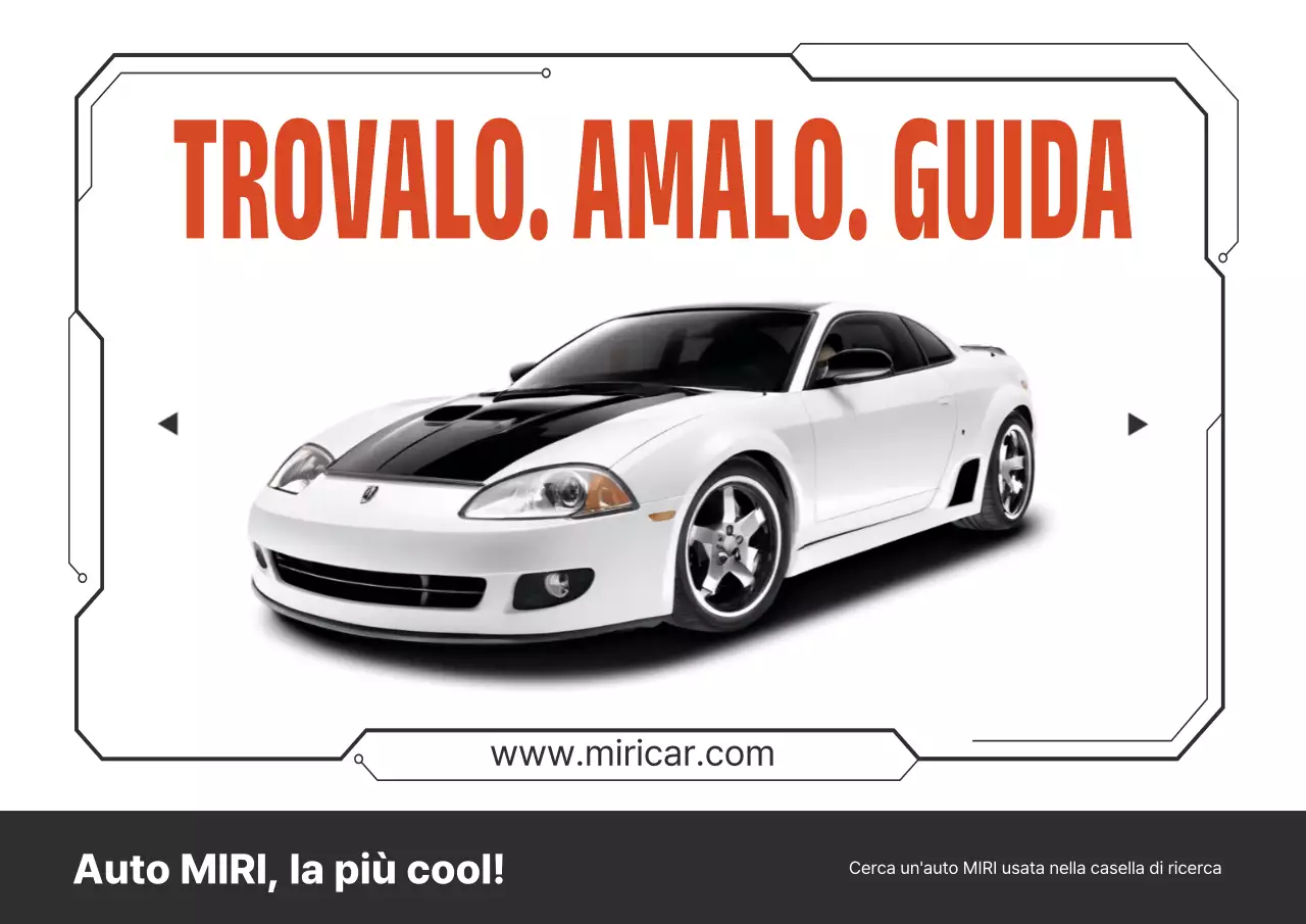 Annuncio semplice di un negozio di auto usate in bianco e rosso