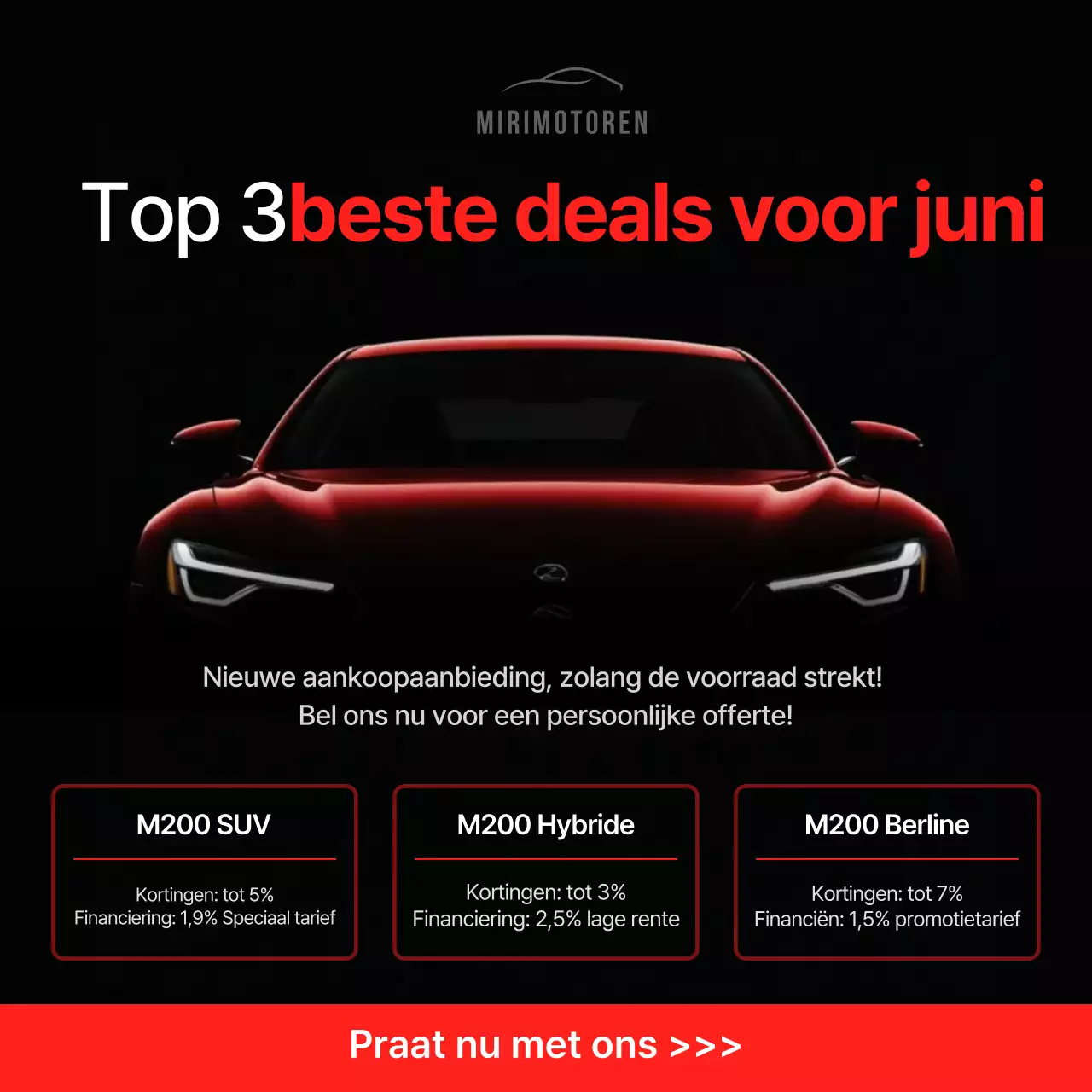 Zwarte moderne auto-promotieadvertentie