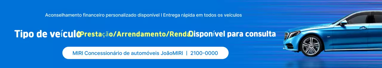 Anúncio de carro moderno azul