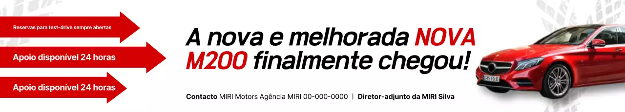 Promoção de lançamento do carro moderno vermelho