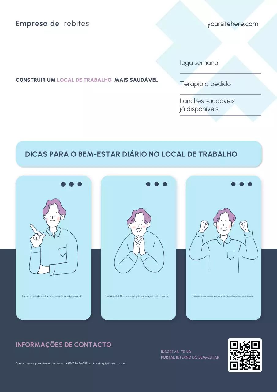 Cartaz do Programa de Bem-Estar no Ambiente de Trabalho Moderno e Verde