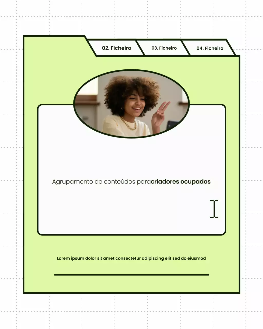 Dicas para criadores modernos e ousados ​​em verde e branco - carrossel de postagens no Instagram