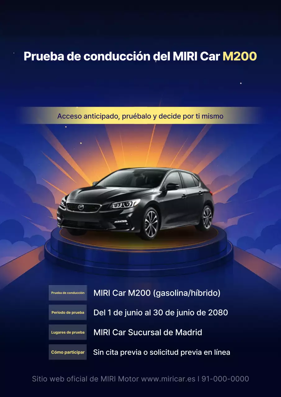 Evento de prueba de conducción de coches modernos azules