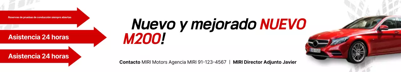 Promoción de lanzamiento de coches modernos rojos