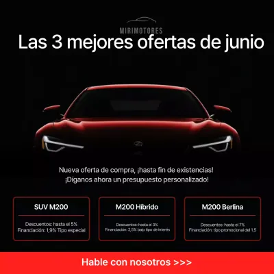 Anuncio promocional de coche moderno negro