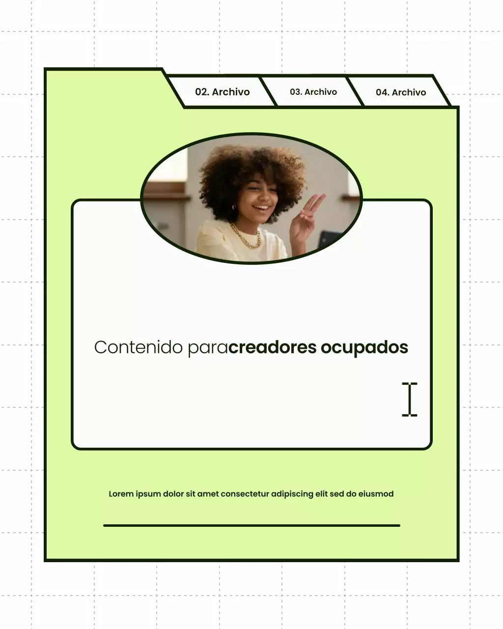 Publicación de Instagram con carrusel de consejos para creadores modernos en verde y blanco audaz