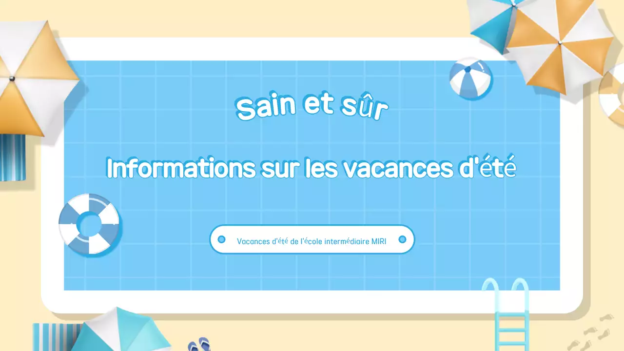 Guide de vacances simple et bleu