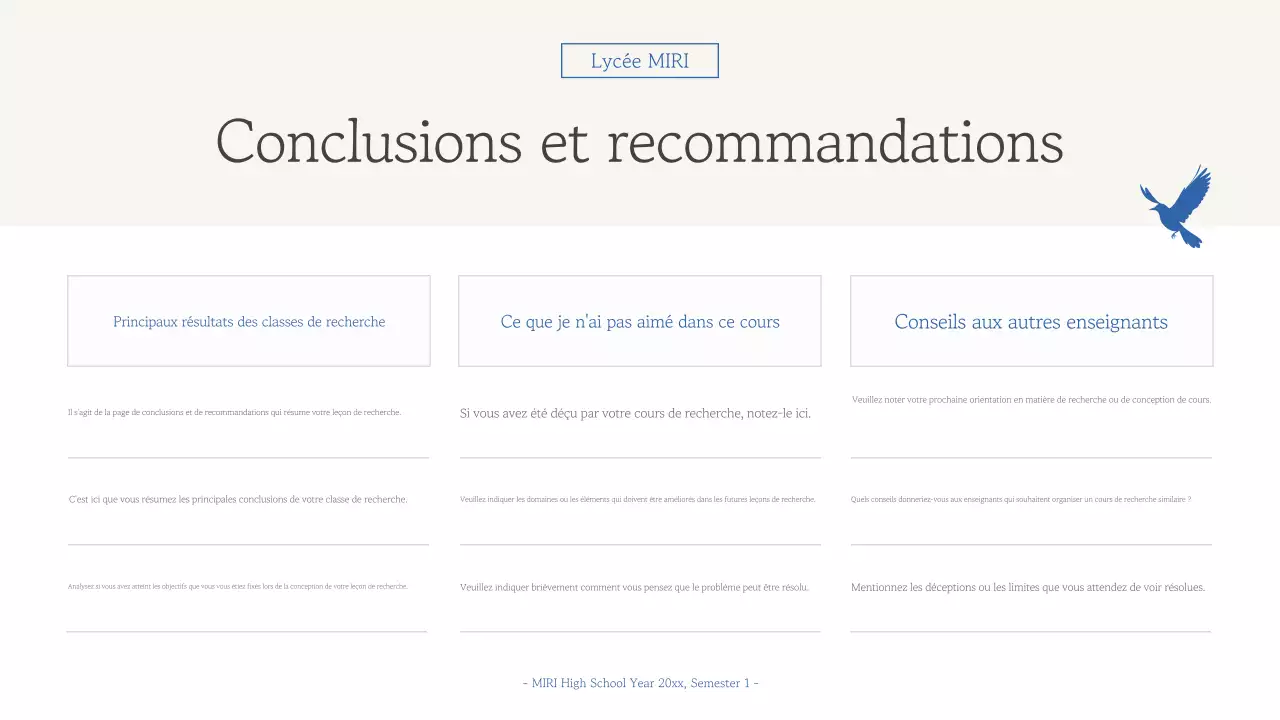 Rapport sur le matériel pédagogique Blue Simple