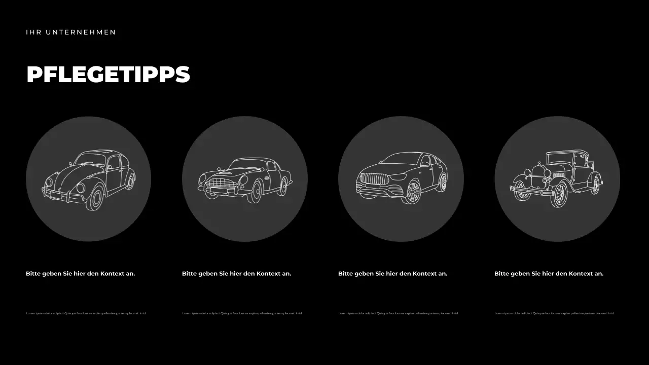 Präsentation des Leitfadens für moderne schwarze Autos