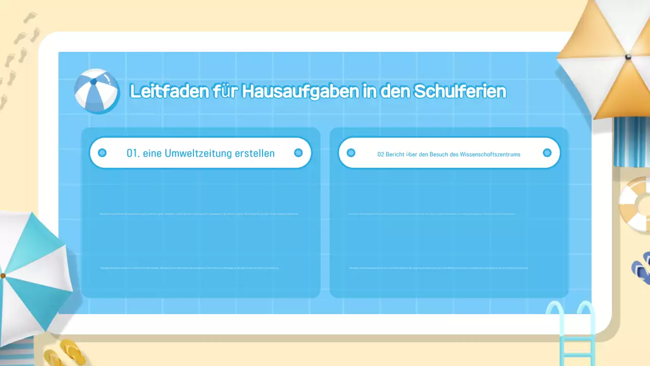 Blauer einfacher Urlaubsführer