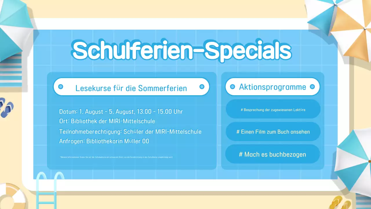 Blauer einfacher Urlaubsführer