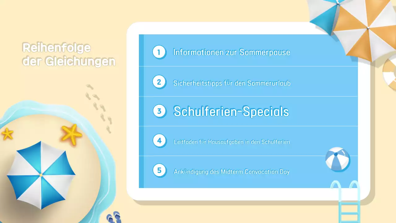 Blauer einfacher Urlaubsführer