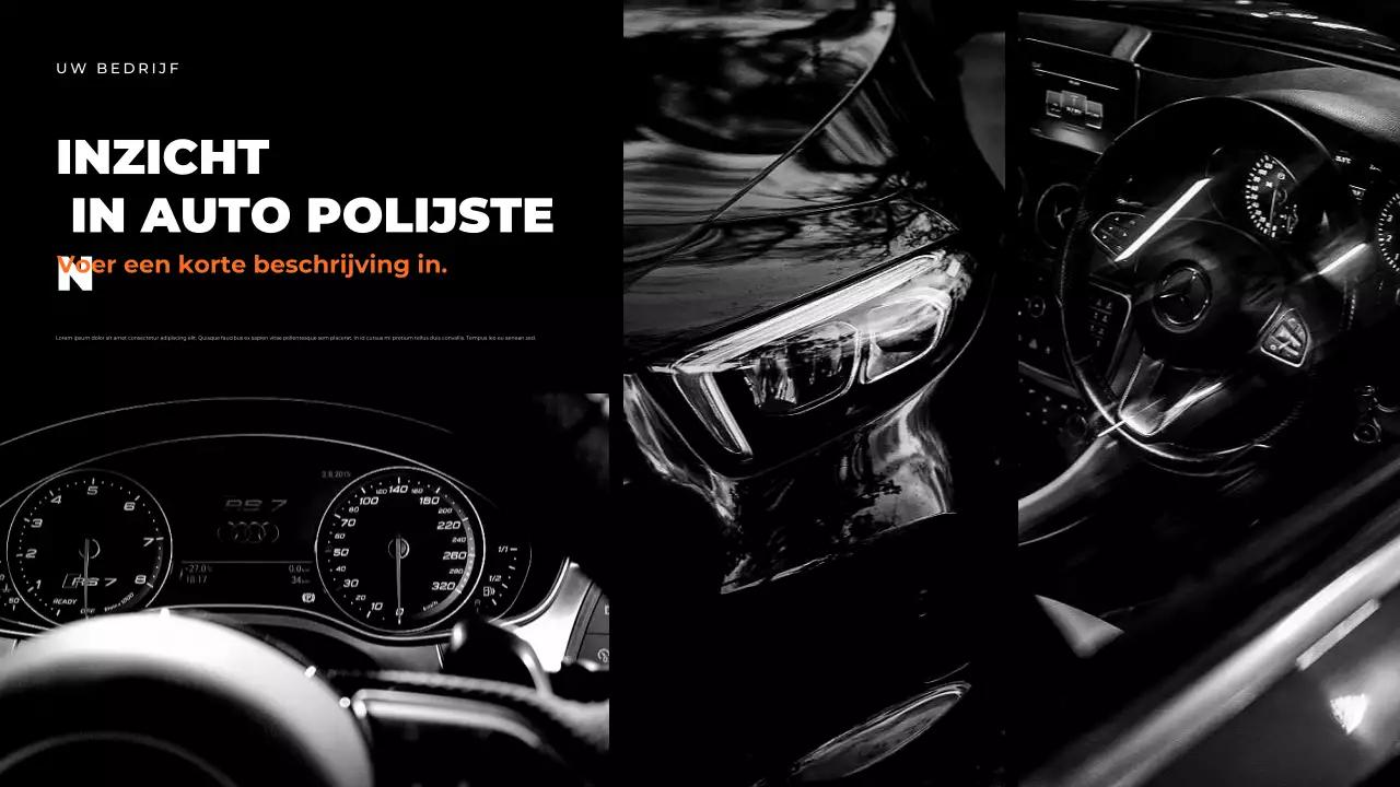 Presentatie van de zwarte moderne autogids