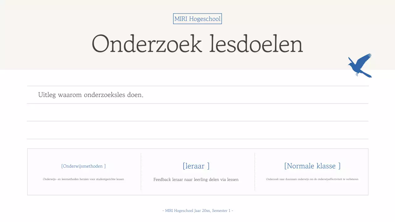 Rapport over eenvoudig blauw educatief materiaal