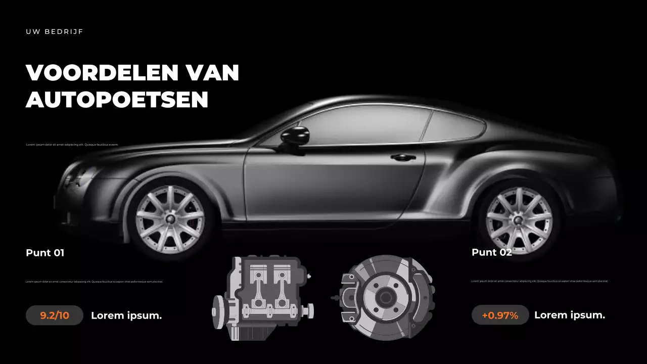 Presentatie van de zwarte moderne autogids