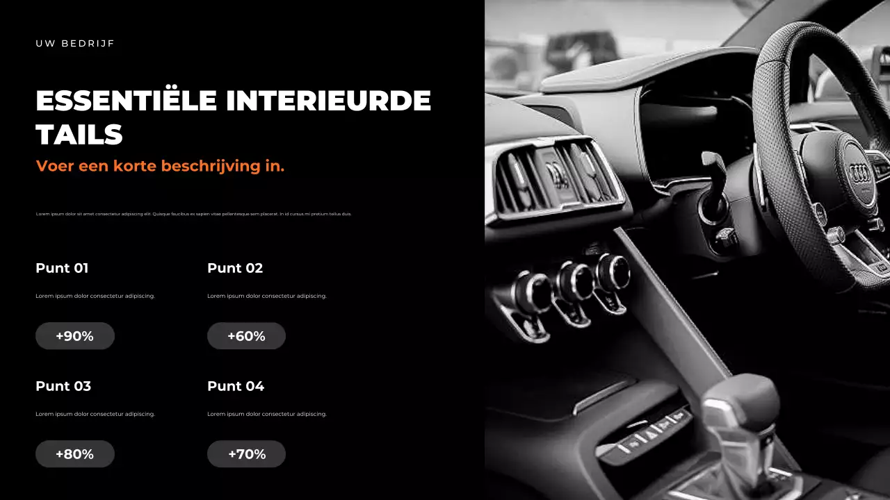 Presentatie van de zwarte moderne autogids