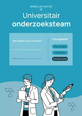 Webposter van het onderzoeksteam van Blue and Fresh University