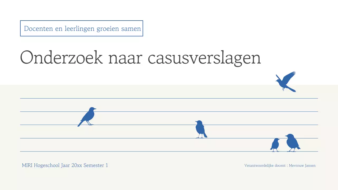 Rapport over eenvoudig blauw educatief materiaal