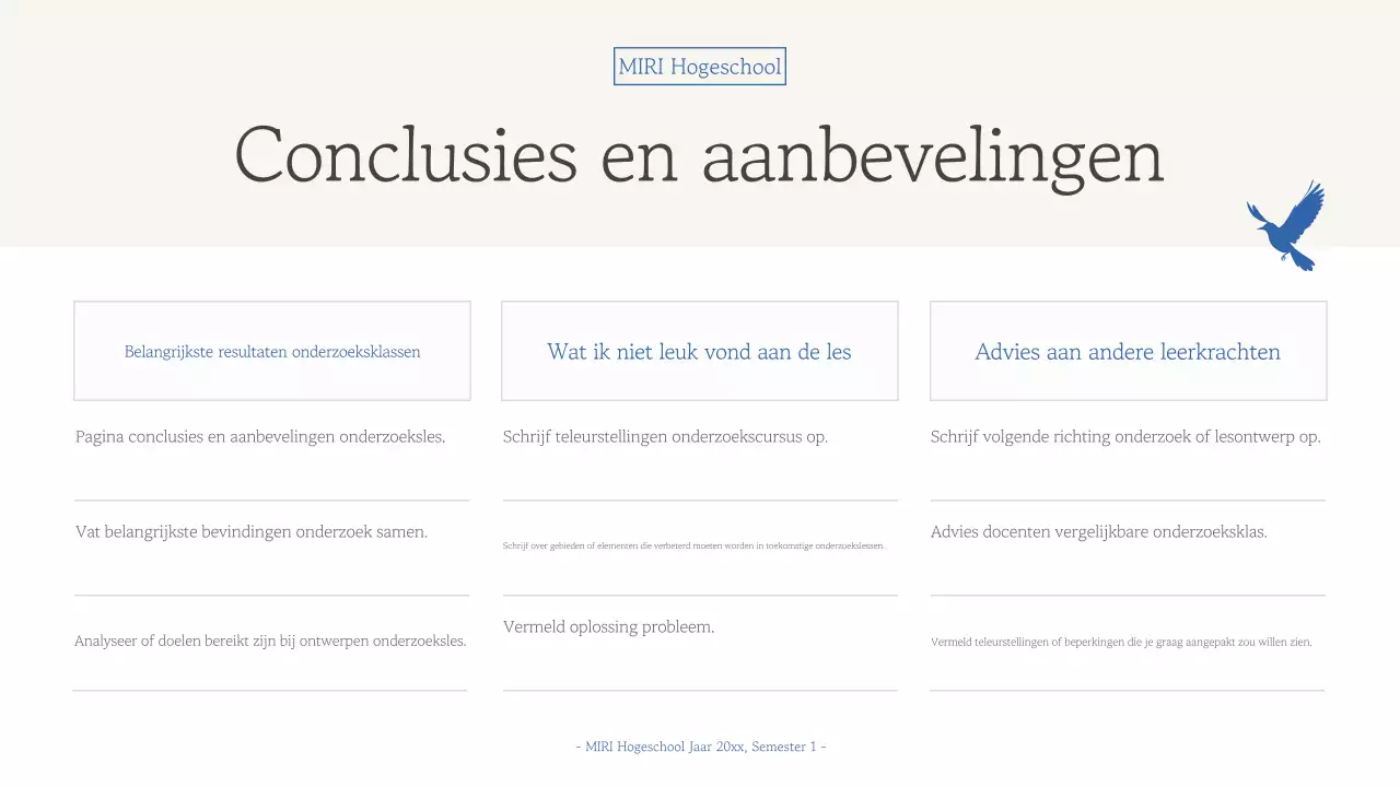 Rapport over eenvoudig blauw educatief materiaal