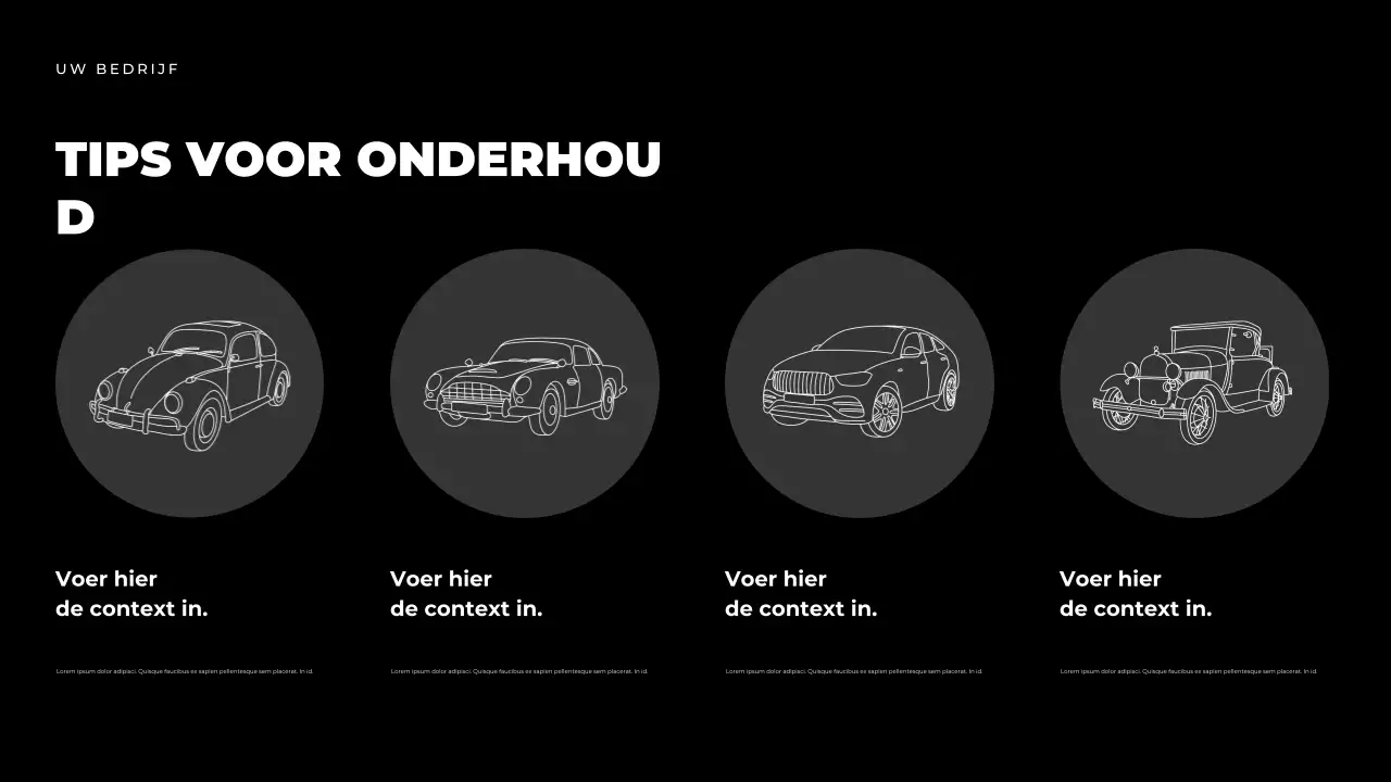 Presentatie van de zwarte moderne autogids