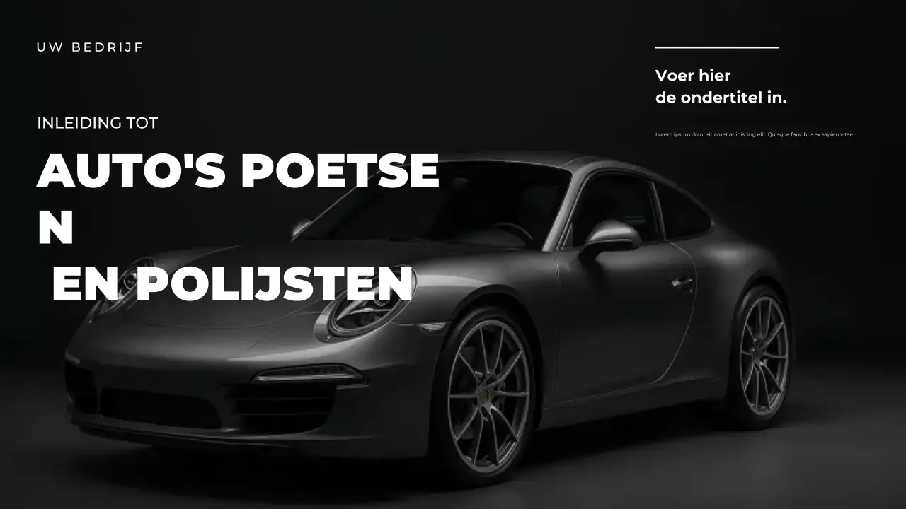 Presentatie van de zwarte moderne autogids