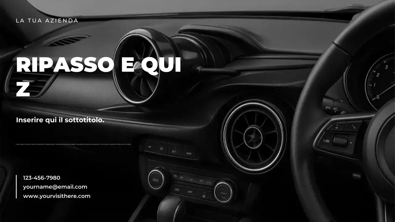 Presentazione della guida per auto moderne nere